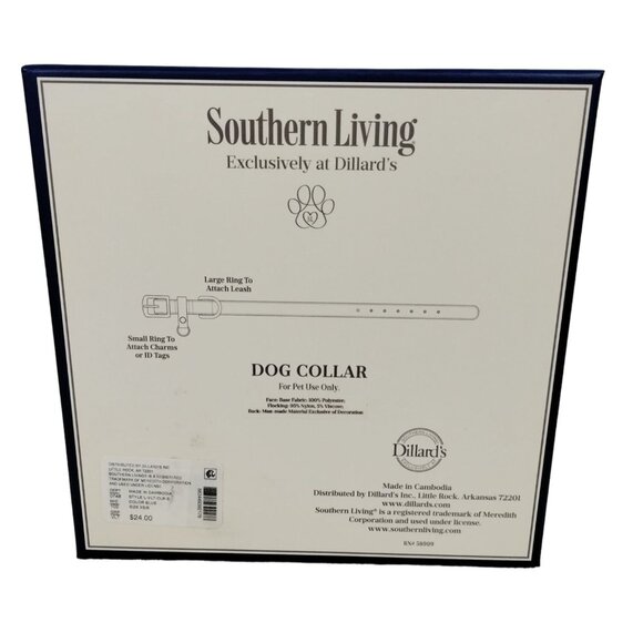 Southern Living Blue Velvet Dog Collar XS to S Vegan Leather 10 to 14 inch New - Picture 6 of 12